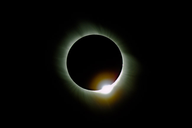 Total solar eclipse showing the diamond ring effect, Side, Turkey, 29th March 2006