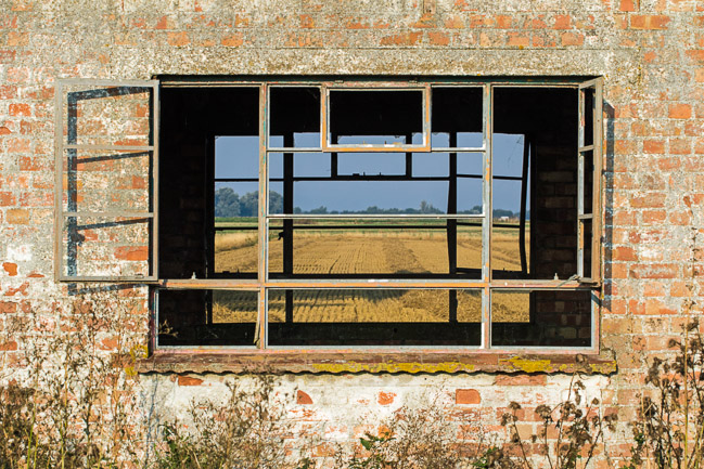 Window in old farm building, Aldreth, Cambridgeshire