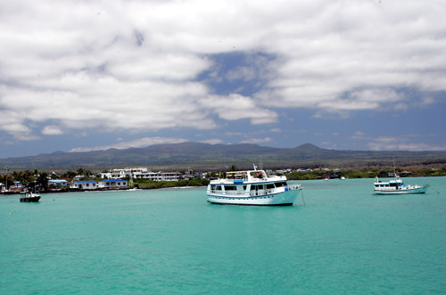 Puerto Ayora, Santa Cruz with the highlands beyond