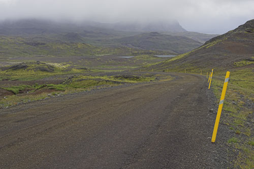 Road across the peninsula, looking north