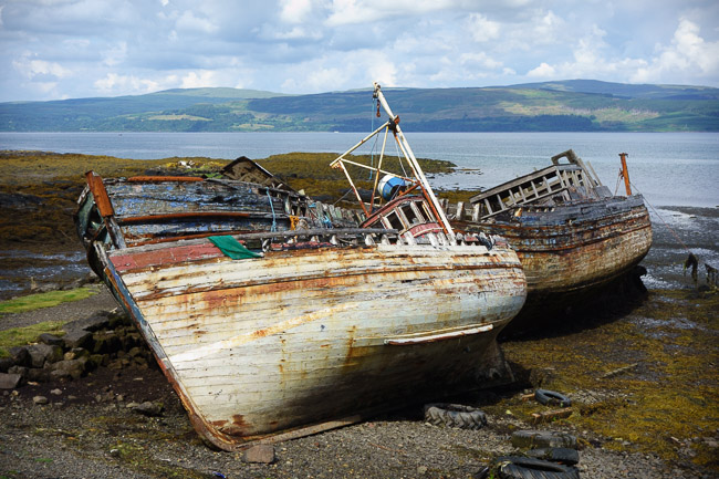 Old fishing boats, Salen, Isle of Mull, Argyll and Bute