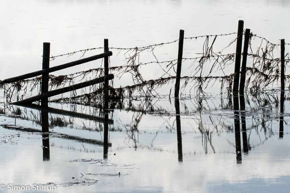 Flooded fence